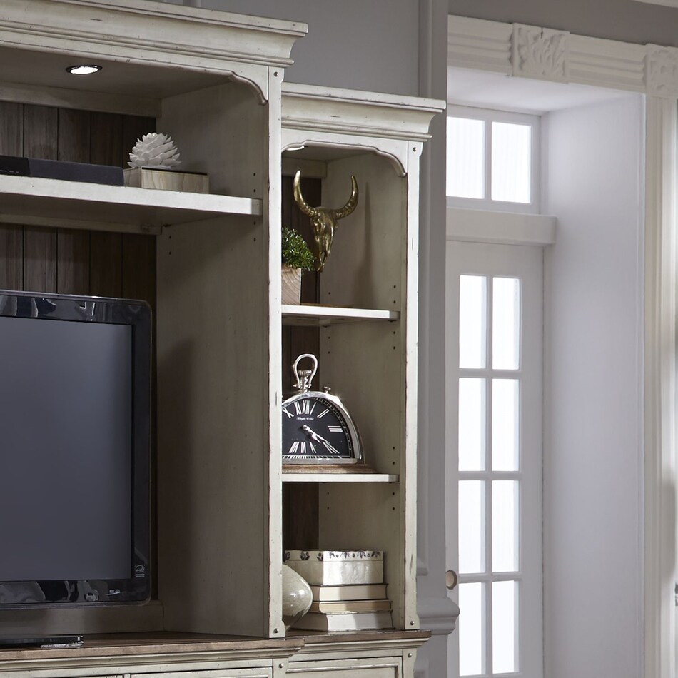 white wall units   
