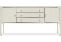wood raffia wall units   
