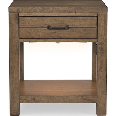 Open Night Stand (1 Drawer, Open Shelf, Motion Light & USB Kit)