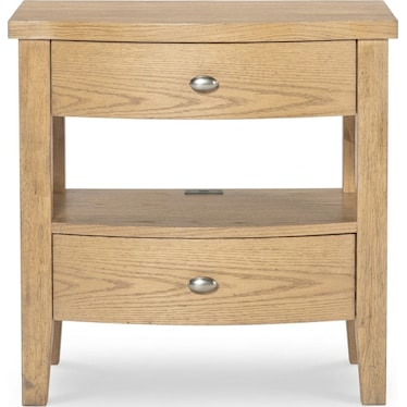Open Night Stand (2 Drawers, 1 OPEN SHELF, USB-C)